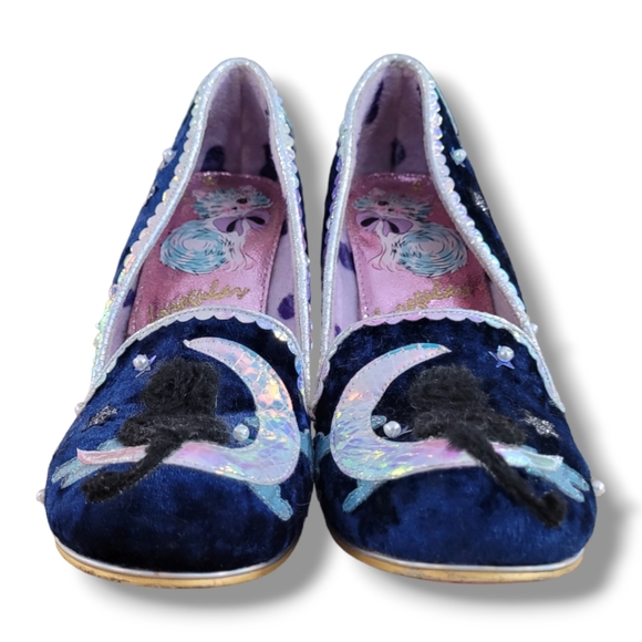 IRREGULAR CHOICE Stars At Night Black Cat Shoes 40 - Picture 3 of 8